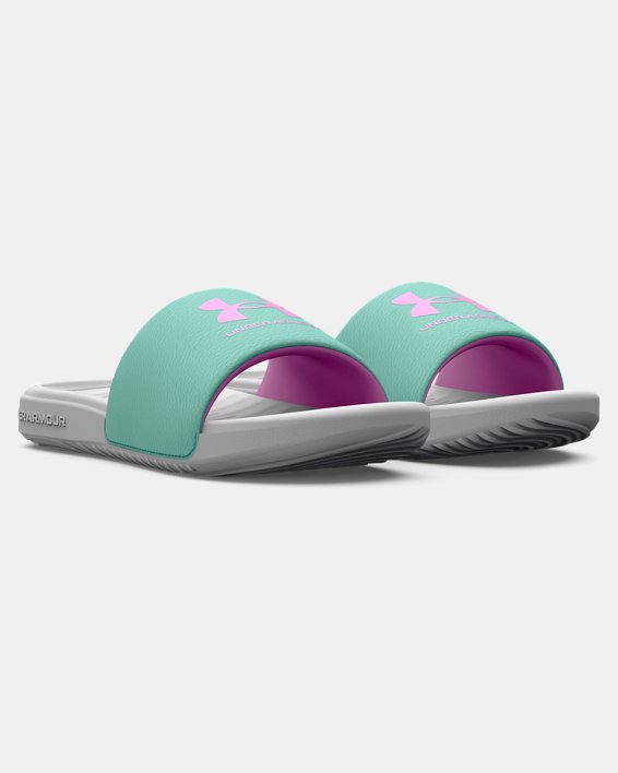 Girls' UA Ansa Fixed Slides in Gray image number 3